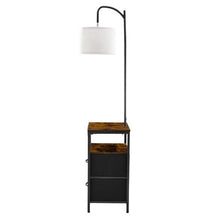 2-Tier Floor Lamp Table with Drawers & Charging