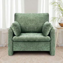 Green Modern Upholstered Accent Chair with Armrests for Living Room & Bedroom
