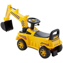 Ride-On Excavator Push Car for Toddlers, 19–36 Months, Helmet & Music, 55 lbs Capacity