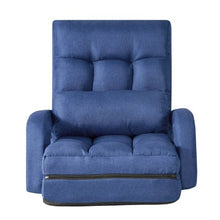 5-Position Adjustable Folding Floor Chair with Armrests & Back Support (Dark Blue)
