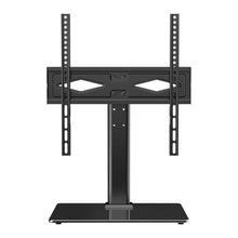 Swivel Universal TV Stand for 32-55" TVs, Height Adjustable Portable Floor Stand with Tempered Glass Fixed Screen Size: 81.3-139.7 cm