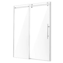 Frameless Sliding Shower Door 58-59 W x 75 H in 5/16 in (8mm) Clear Tempered Glass NANO Stainproof Stainless Steel Chrome