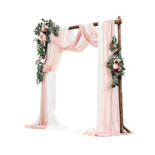 33' Ft Blue and White Wedding Arch Draping Fabric Reception Backdrop Wedding Decoration Artificial Wedding Arch Flowers Kit XH-HQ08 (Pack of 5)