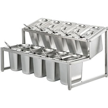 10 1/9 Pans 10 Ladles Spice Rack and Inclined Holder for Sauce Ingredients Fruits A-803