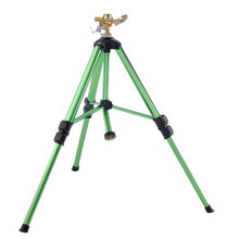 Impact Tripod Sprinkler Brass 360° Irrigation Sprinkler with Adjustable Height & 3/4" Connector for Yard (Green)