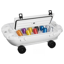40 QT Floating Cooler with Wheels & Tow Rope Floating Ice Chest with Dry Storage (White)