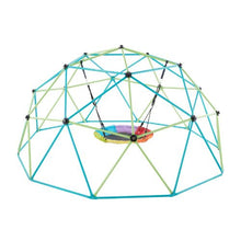 10FT Geometric Dome Climber with Saucer Swing 1000LBS Capacity Easy Assembly Outdoor Playground for Kids 3-10 Years Old
