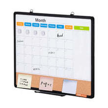 24"x 18" Monthly Calendar Whiteboard & Cork Board Combo with Aluminum Frame – 2-in-1 for School &Office