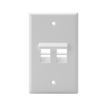 Angled Single-Gang QUICKPORT 2-Port Wallplate White 41081-2WP