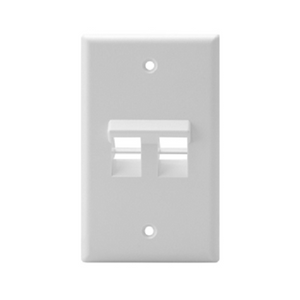 Angled Single-Gang QUICKPORT 2-Port Wallplate White 41081-2WP