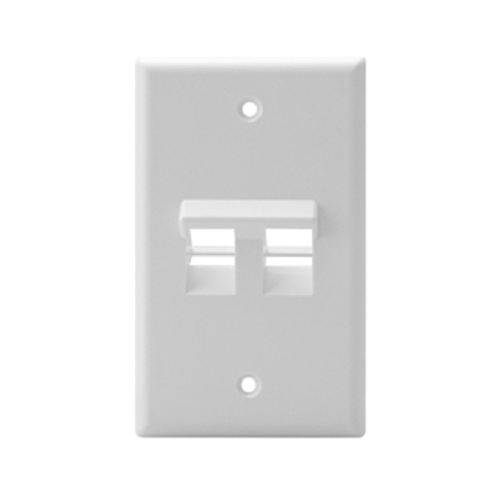 Angled Single-Gang QUICKPORT 2-Port Wallplate White 41081-2WP