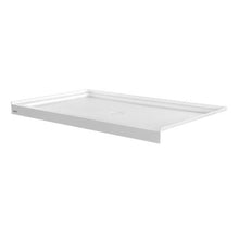 60 x 36 Inch Shower Pan Single Threshold Shower Base with Center Drain (White)