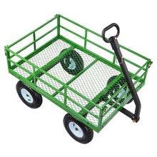 1200 LBS Steel Garden Cart Utility Wagon with 13" Tires & Detachable Mesh Sides