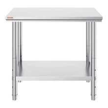 24 X 36 X 32 In Stainless Steel Work Table with 4 Wheels  for Commercial Kitchen Restaurant GZT90X60J