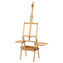 H-Frame Studio Easel 35.43-Inch Canvas Beech Wood Adjustable Height & Angle Storage Box & Trays