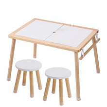 Sensory Table Set with 2 Stools Storage Bins & Paper Roll Holder Indoor/Outdoor Sand & Water Play Table – Wooden Gift for Kids