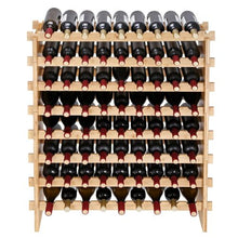 72 Bottle Wine Rack – 8-Tier Solid Bamboo Wood Storage for Kitchen & Bar – Natural Color