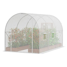 10 x 7 x 7' Ft White Galvanized Frame PE Cover Walk-in Tunnel Greenhouse VV-TG-7502-PE