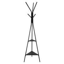Freestanding Coat Rack Stand with 2 Shelves & 6 Hooks Modern Coat Tree for Entryway Bedroom & Living Room
