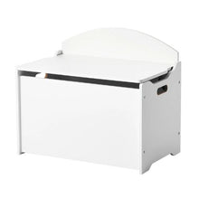 Kids Storage Bench with Backrest & Toy Box (White)
