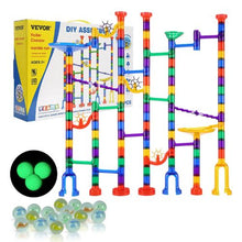 150-Piece Marble Run Set with 10 Glow-in-the-Dark & 40 Glass Marbles – STEM Maze Race Track Toy for Kids 3+