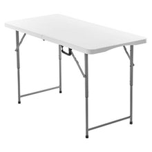4 Ft Heavy Duty Folding Table with Adjustable Height & Handle – (White)