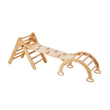 5-in-1 Pikler Triangle Set – Medium Wooden Montessori Climbing Gym with Ramp & Arch for Toddlers (1–3 Years)