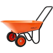 5 Cu. Ft. Garden Dump Cart – 397 lbs Capacity, 2-Wheel Wheelbarrow with Handle & 10" Wide Wheels