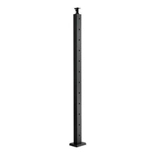 42" Stainless Steel Cable Rail Posts Black Finish with Brackets (4-Pack)