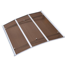37" x 47" Door Awning Canopy Polycarbonate Front Door Cover Rain & UV Protection (Brown)