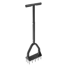 9.2-Inch Manual Lawn Aerator 15-Spike Heavy-Duty Tool with Long Handle & Wide Plate