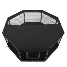 Dog Playpen 8-Panel 24" Foldable Metal Fence with Door Cover Pad & Bag