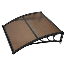 38 x 40 in Door Awning Canopy Polycarbonate Front Door Cover Rain & UV Protection (Brown)
