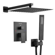 12" Rainfall Shower System with Handheld – (Matte Black)
