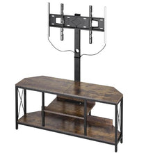 45In TV Stand with Mount for up to 75" TVs Entertainment Center with Power Outlet & LED Lights Adjustable Console 3-Tier Storage for Bedroom & Living Room