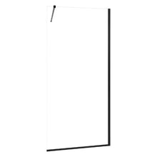 Fixed Glass Shower Panel 34 x 73.6 in Semi-Framed 5/16 in Clear Tempered Glass Bottom Seal Matte Black Hardware