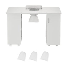 Rolling Nail Table with Electric Dust Collector (White)