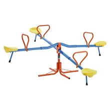 4-Seat Kids Seesaw, 360° Swivel Sit & Spin Teeter Totter, 110 lbs/Seat, 4-Prong Support Legs, Outdoor Toy for Ages 3+