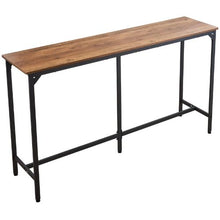 53" Kitchen Bar Table – Tall Dining Table with Rounded Edges – High Top for Balcony & Living Room (Light Brown & Black)