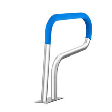 32 x 23 in Stainless Steel Pool Handrail Rustproof Safety Rail with Base Plate & Grip Cover