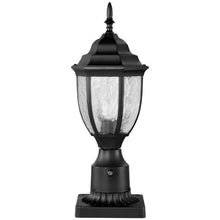 2 Pack Dusk to Dawn Outdoor Post Light 15.35 in Waterproof Lamp Post Fixtures with Glass Shade for Garden Pathway