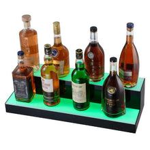 24 Inch LED Lighted Liquor Bottle Display  2 Tiers With RF Remote & App Control