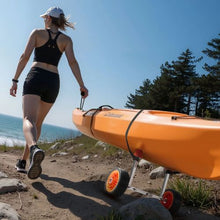 Heavy Duty Kayak & Canoe Cart – 250 lbs Capacity 7.5" Solid Rubber Tires Kickstand Quick Assemble/Disassemble