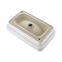 19.29" x 12.01" Rectangular Semi-Recessed Bathroom Sink White Ceramic Vessel Basin with Drain Hole