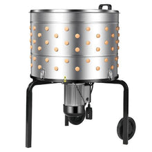 Electric Chicken Plucker Machine 25.6" Drum 1200W 275RPM 158 Soft Fingers Stainless Steel for Processing 4 Chicks with Transport Wheels