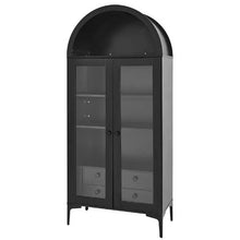 70-Inch Arched Display Cabinet with Glass Doors 4-Tier Curio Cabinet with Adjustable Shelves