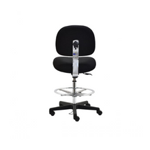24"- 34" H Bench Height ESD Fabric Chair w/ Footring PL10-FC-BLACK-452 Black