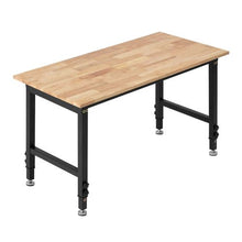 48 x 24-Inch Adjustable Workbench 1500 LBS Capacity 26.3-40.2-Inch Height Oak Wood Top