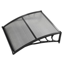 38 x 40 in Door Awning Canopy Polycarbonate Front Door Cover Rain & UV Protection (Smoky Gray)