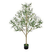 5 ft Artificial Olive Tree with Black Pot Natural Wood Trunk & Realistic Green Leaves and Fruits  for Home Office Living Room